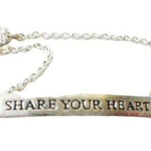 Sterling Silver "Share Your Heart" Bracelet 7.5"